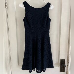 Elegant Navy Blue Lace Dress